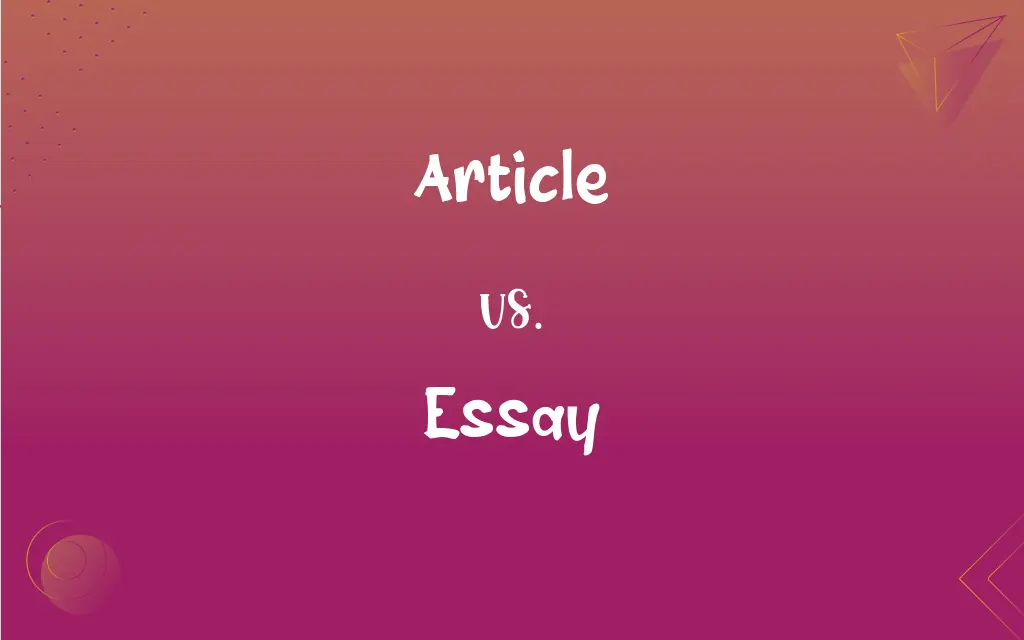 what is difference between article and essay