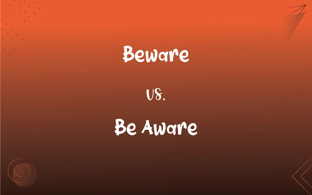 Qual é a diferença entre Beware e Be Aware ?