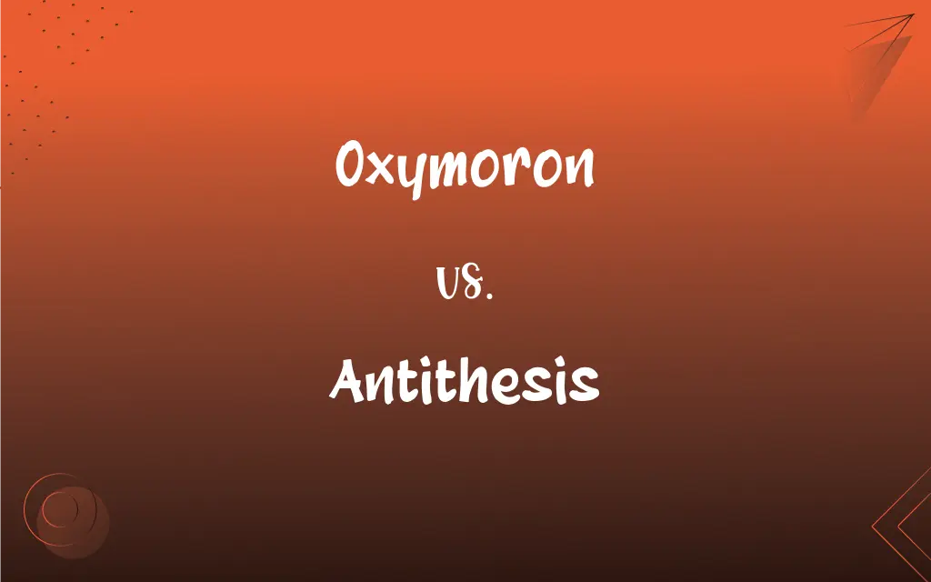 what difference between antithesis and oxymoron